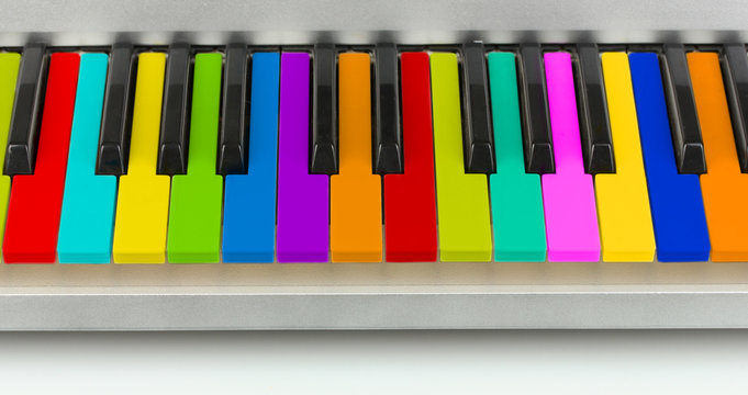 Background of colorful piano keyboard
