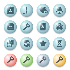 Icons for web on color buttons.