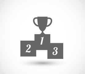 Podium icon with goblet vector