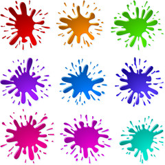 Blots and splashes of a paint and ink; Set B; Eps10