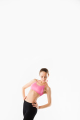 Fototapeta premium young beautiful sports girl (isolated on white)