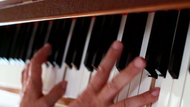Piano - hands  playing the instrument