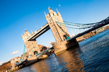 london's tower bridge on a clear spring day