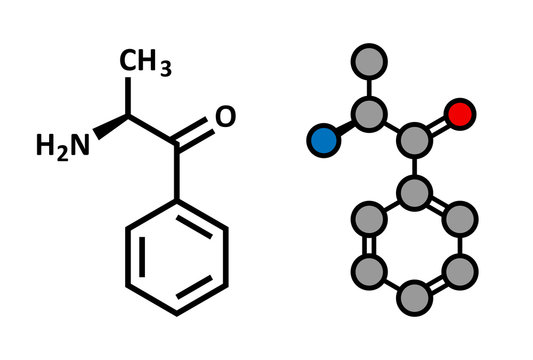 Cathinone khat stimulant molecule. Present in Catha edulis, khat