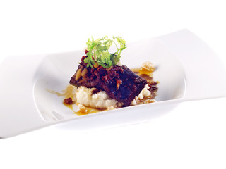 lamb with polenta and chicharron