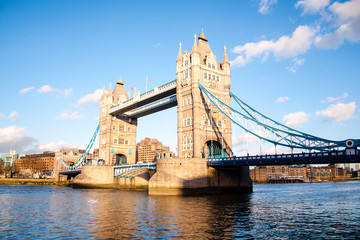 london's tower bridge on a clear spring day