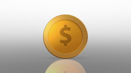 dollar currency gold coin white exchange