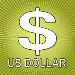 United States Dollar sign on fresh green background