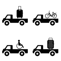 Plakat Symboles en livraison dans 4 camions