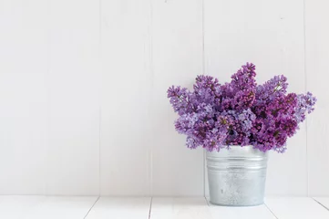 Badezimmer Foto Rückwand Blumen von Flieder © Daria Minaeva