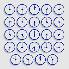 vector modern flat time icons set