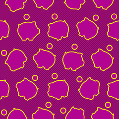 Seamless pattern with icons of money-boxes