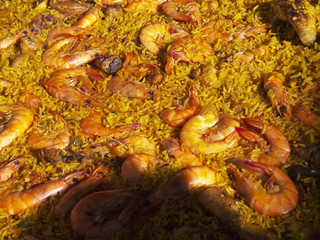 Paella on the beach in Nerja Andalucia Spain