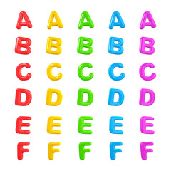 English Multi Coloured Alphabet