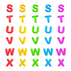 English multi coloured alphabet