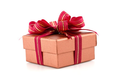 Gift box isolated white background