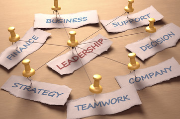 Leadership flowchart. Clipping path included.