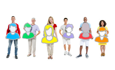 Fototapeta premium Group of People with Social Networking