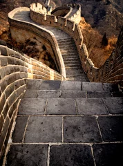 Tableaux ronds sur aluminium Mur chinois La Grande Muraille de Chine
