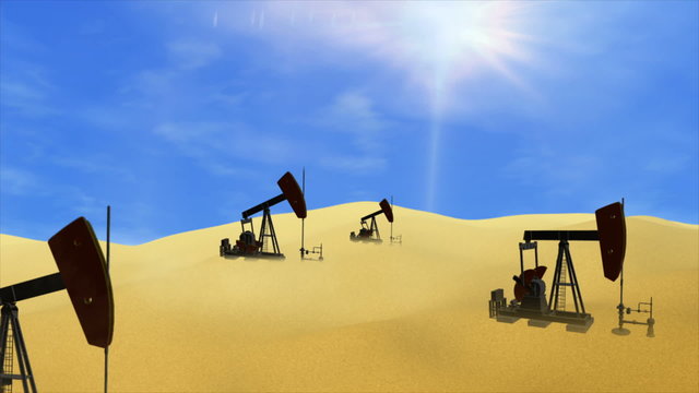 Oil Wells in the Desrt