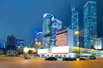 Store enrouleur Hong Kong night scene of modern city