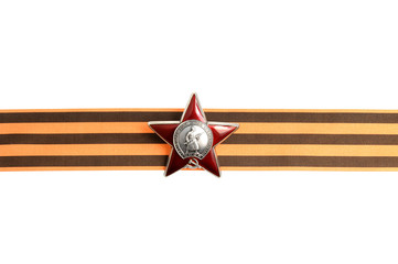 Order of the Red star on Saint George ribbon as horizontal borde