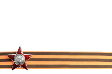 Order of the Red star on Saint George ribbon as horizontal borde