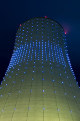 Power plant at night in Brussels