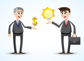 cartoon businessman trading idea
