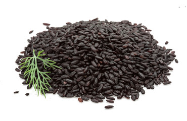 Black rice heap