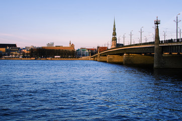 Old Town of Riga (Latvia)  in the evening