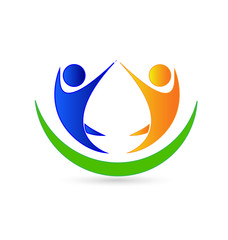 Teamwork logo company card vector