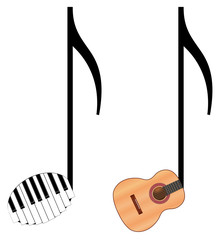 Fototapeta premium isolated funny music notes on white background