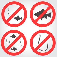 No fishing vector icons