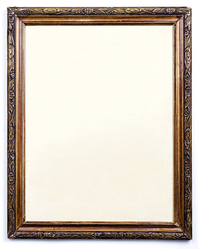 Blank old wooden picture frame