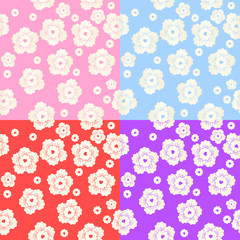 Set of Abstract Colorful Floral Pattern