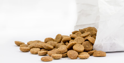 Dog food with paper bag