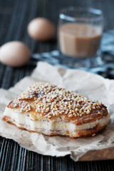 bread and eggs,drinks