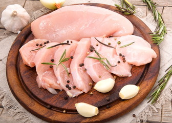 Raw chicken breast fillets