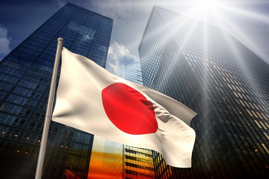Composite image of japan national flag