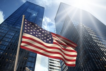 Composite image of usa national flag - Powered by Adobe