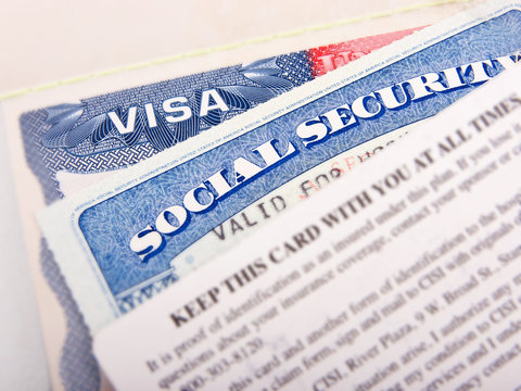 American Visa and Social Security Card