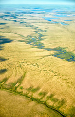 Aerial view on North Yakutia landscapes