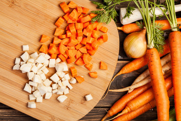 Fresh chopped vegetables