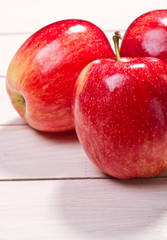 Fresh juicy red apples, close up 