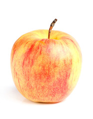 Ripe red yellow apple isolated.