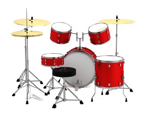 realistic 3d render of drumset