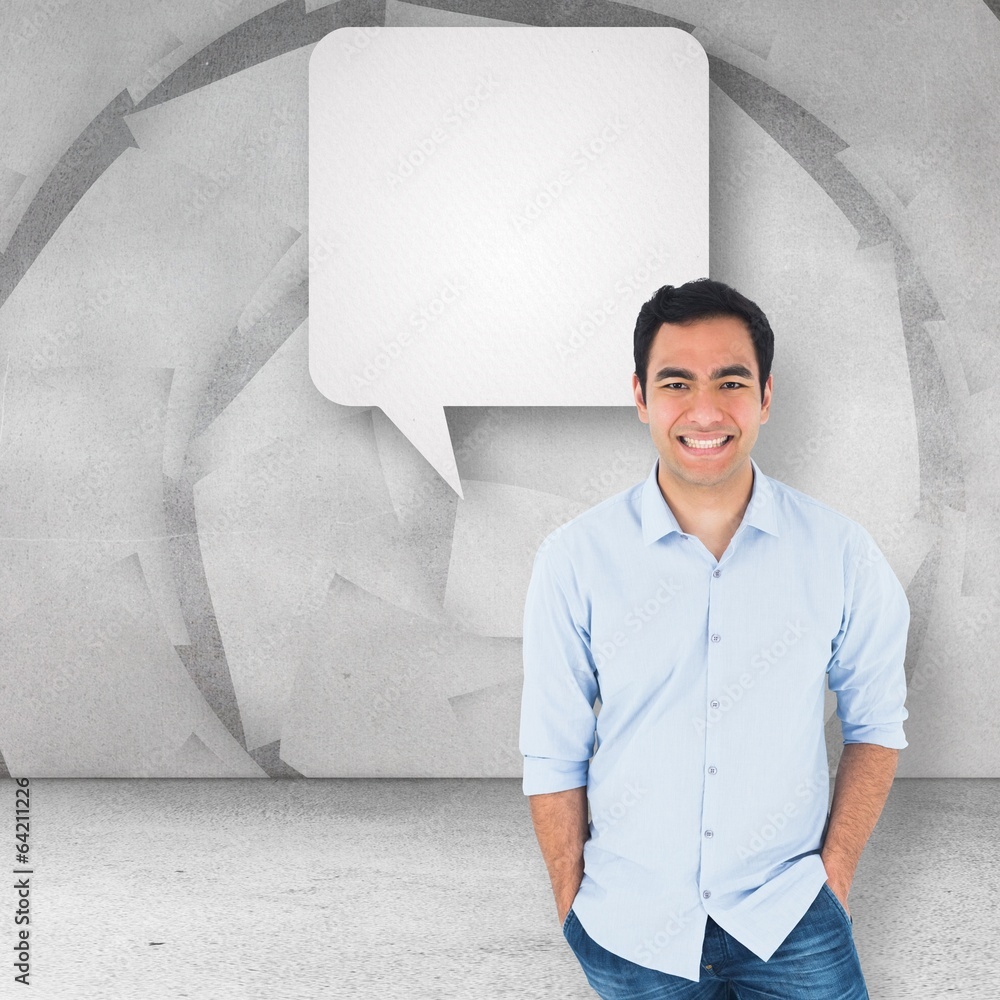 Poster composite image of smiling casual man standing