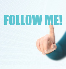 Follow me social media business concept