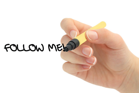 Follow me social media business concept